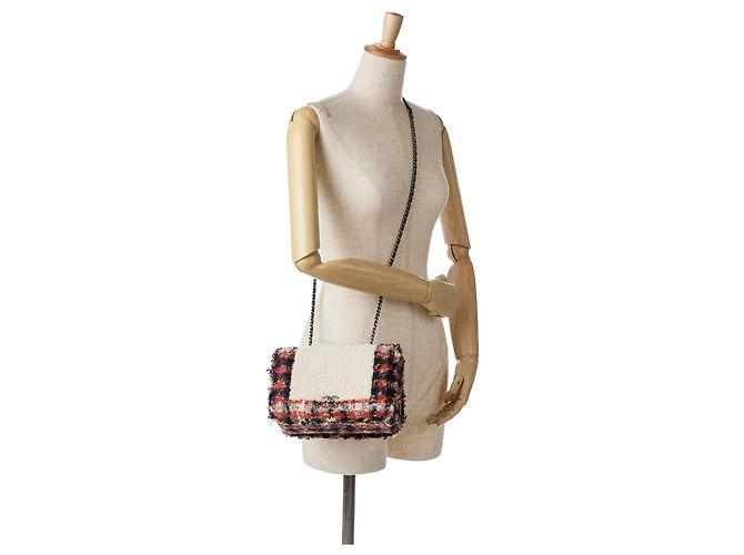 Chanel Multi CC Tweed e Shearling Flap Singolo Multicolore - vista 9