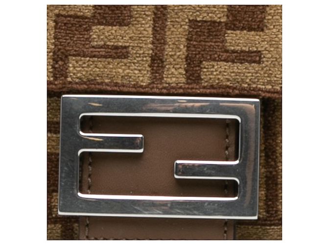 Fendi Marrone Zucca Lana Catena Midi Baguette - vista 6