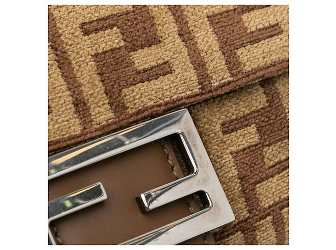 Fendi Marrone Zucca Lana Catena Midi Baguette - vista 7