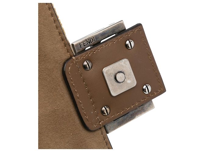 Fendi Marrone Zucca Lana Catena Midi Baguette - vista 8