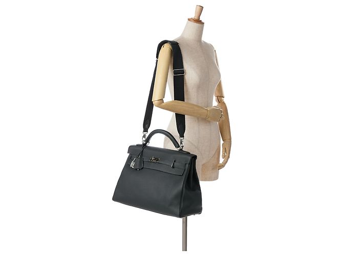 Hermès Black Togo Maxi Kelly 42 Nero - vista 8