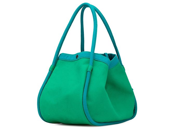 Borsa da spiaggia Hermès Green Toile Lindy GM Verde - vista 2