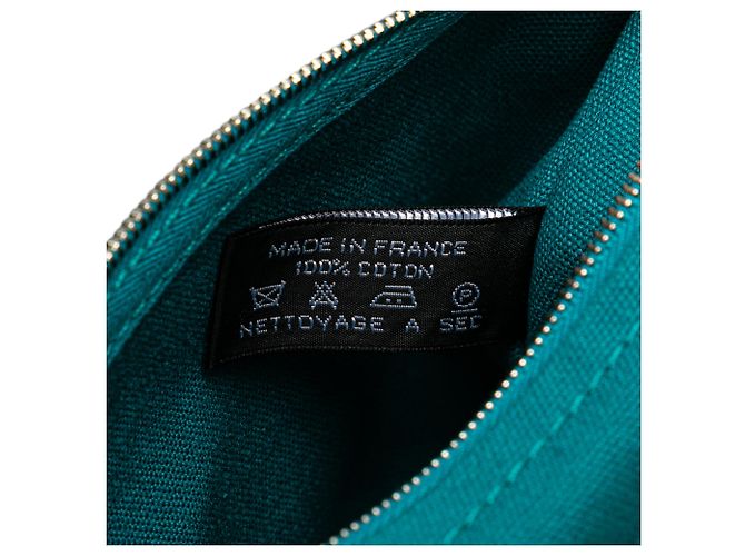 Borsa da spiaggia Hermès Green Toile Lindy GM Verde - vista 8