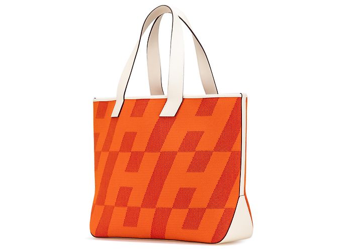 Hermès Arancione Toile H e Swift Cabas H en Biais 40 - vista 2