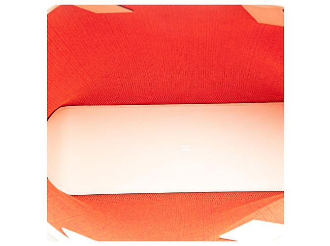 Hermès Arancione Toile H e Swift Cabas H en Biais 40 - vista 4