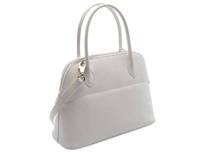 Bolide 27 in Epsom bianco di Hermès Bianco sporco - vista 2