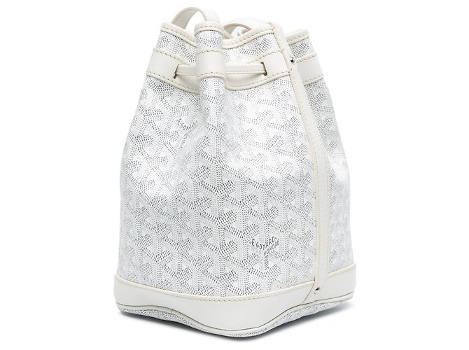 Goyard Petit Flot in Goyardine bianca Bianco - vista 2