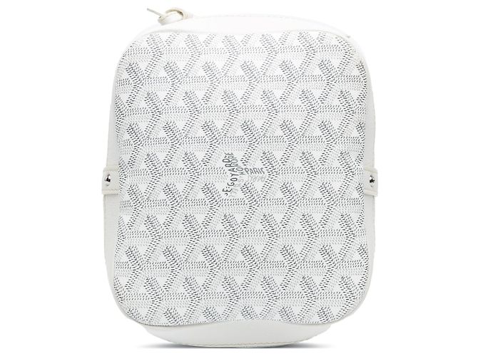 Goyard Petit Flot in Goyardine bianca Bianco - vista 3