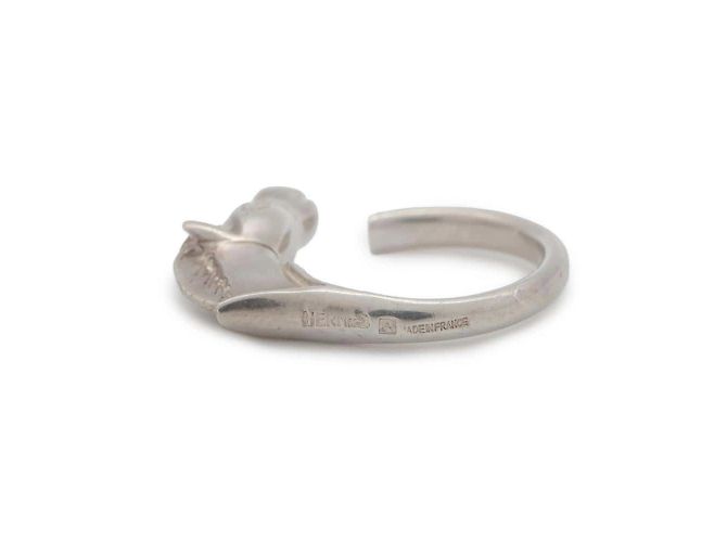 Hermès Hermes Cheval Horse Band Ring Silvery - view 3
