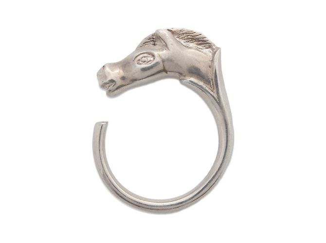 Hermès Hermes Cheval Horse Band Ring Silvery - view 8
