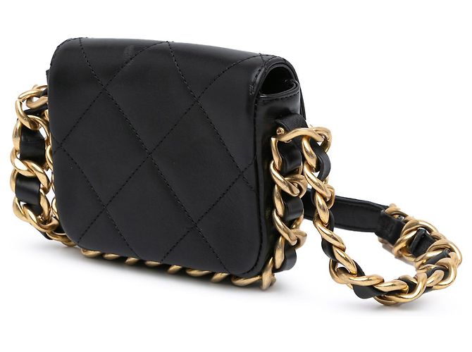 Chanel Mini Nero in Pelle Trapuntata con Catena di Cornice - vista 2
