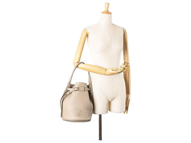 Céline Celine Big Bag Bucket in pelle beige - vista 10
