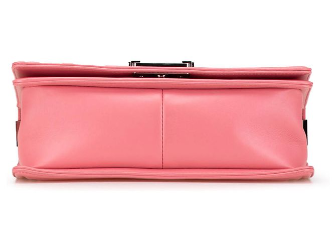 Chanel Rosa Alte Mittel Chevron Lammleder Boy Flap Pink - Ansicht 3