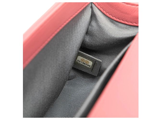 Chanel Rosa Alte Mittel Chevron Lammleder Boy Flap Pink - Ansicht 6