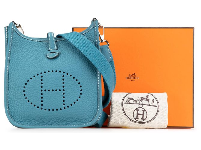 Hermès Blu Clémence Evelyne III TPM Turchese - vista 8