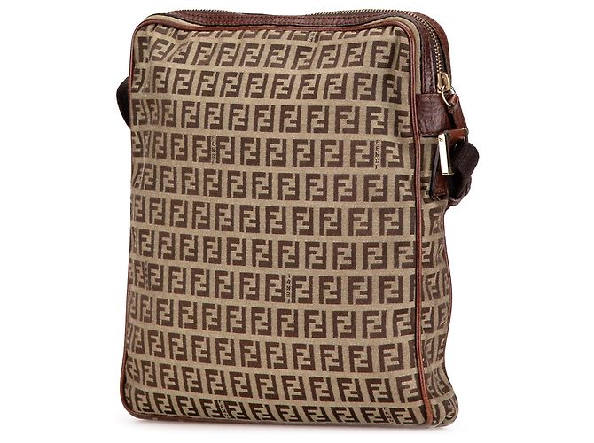Fendi Beige Zucchino Canvas Crossbody - vista 2
