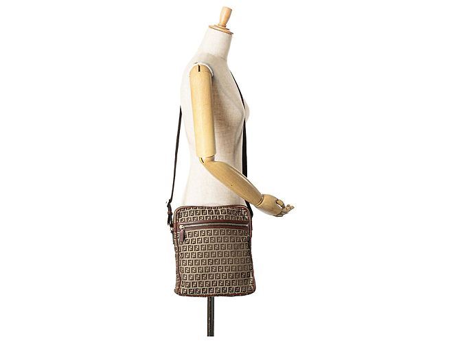Fendi Beige Zucchino Canvas Crossbody - vista 7