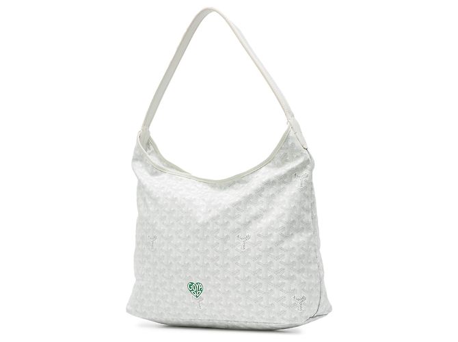 Goyard Hobo Boheme in Goyardine bianca Bianco - vista 2