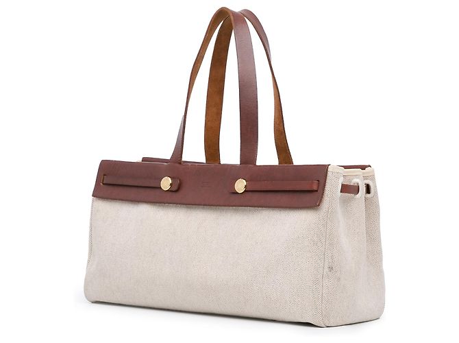 Hermès Borsa Herbag Cabas MM Marrone Beige - vista 2