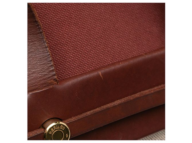 Hermès Borsa Herbag Cabas MM Marrone Beige - vista 6