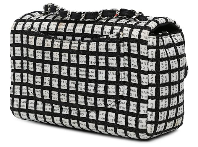 Chanel White Mini Rectangular Classic Ribbon Tweed Single Flap Bianco Bianco sporco - vista 2