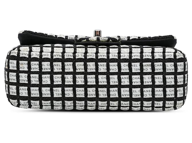 Chanel White Mini Rectangular Classic Ribbon Tweed Single Flap Bianco Bianco sporco - vista 3