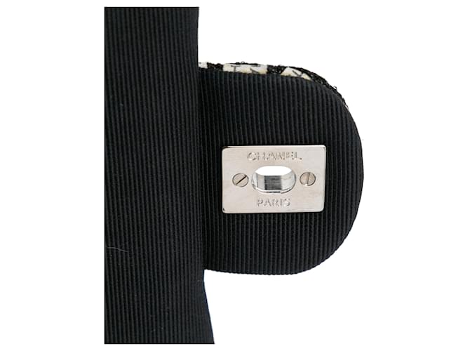 Chanel White Mini Rectangular Classic Ribbon Tweed Single Flap Bianco Bianco sporco - vista 7