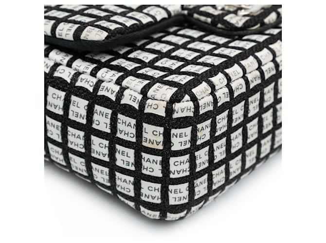 Chanel White Mini Rectangular Classic Ribbon Tweed Single Flap Bianco Bianco sporco - vista 8