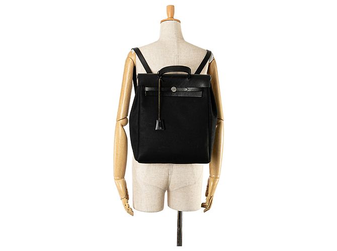 Hermès Schwarzer Toile Herbag GM Rucksack - Ansicht 9