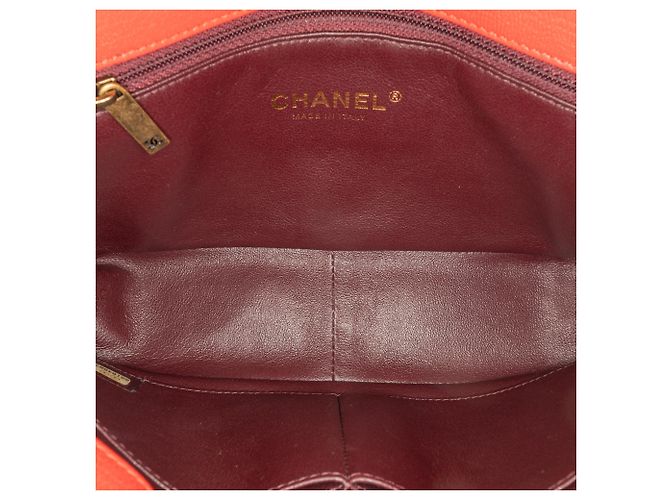 Borsa a tracolla in pelle di capra trapuntata diagonale rossa Chanel Rosso - vista 4