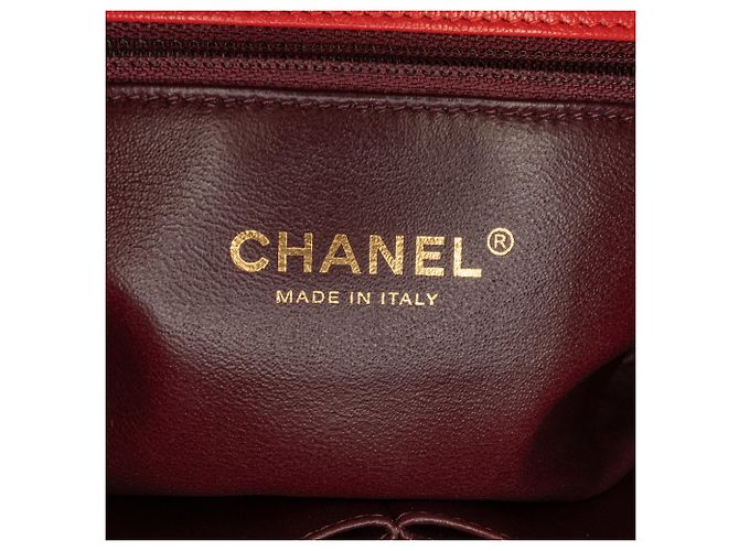 Borsa a tracolla in pelle di capra trapuntata diagonale rossa Chanel Rosso - vista 6