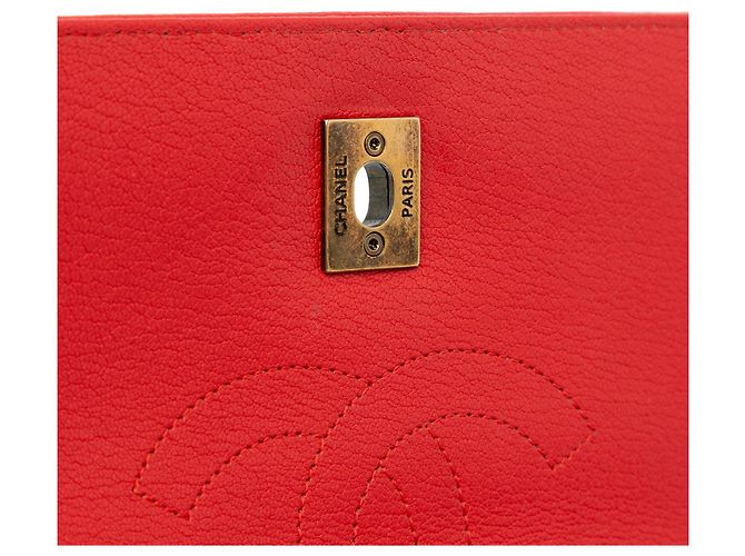 Borsa a tracolla in pelle di capra trapuntata diagonale rossa Chanel Rosso - vista 8