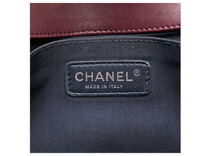 Chanel Rosso Vecchio Medio in Velluto e Tweed Boy Flap Bordò - vista 5