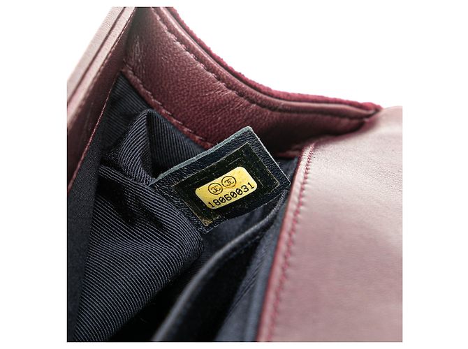 Chanel Rosso Vecchio Medio in Velluto e Tweed Boy Flap Bordò - vista 6