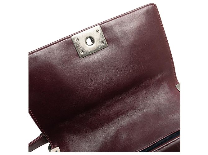 Chanel Rosso Vecchio Medio in Velluto e Tweed Boy Flap Bordò - vista 7