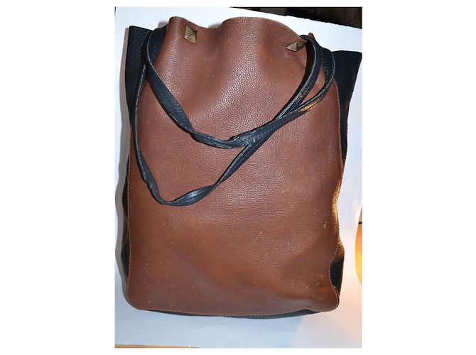 Borsa a spalla Sandro in pelle marrone nero - vista 2