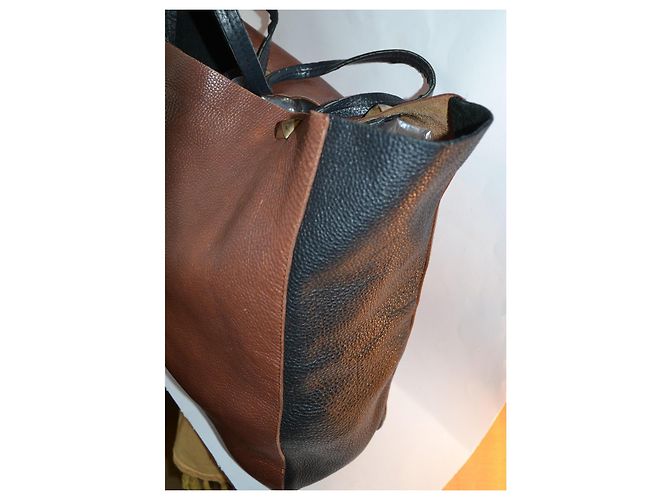 Borsa a spalla Sandro in pelle marrone nero - vista 5