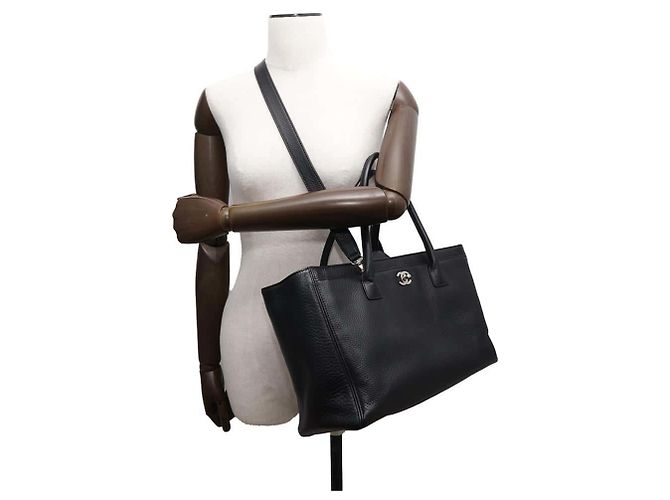 Chanel Black Tote Bag Coco Mark Executive Line - view 4