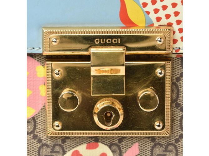 Borsa a Spalla Gucci GG Supreme 2 in 1 Marrone Blu Beige - vista 14