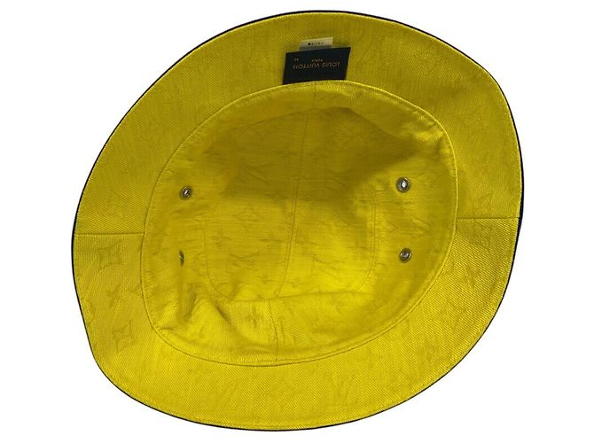 Cappello bucket Bonnet Beckett Louis Vuitton Giallo Blu navy Blu chiaro - vista 6