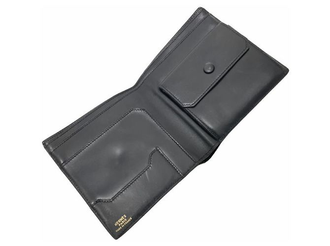 Hermès Hermes Bi-fold Leather Wallet in Black - view 7
