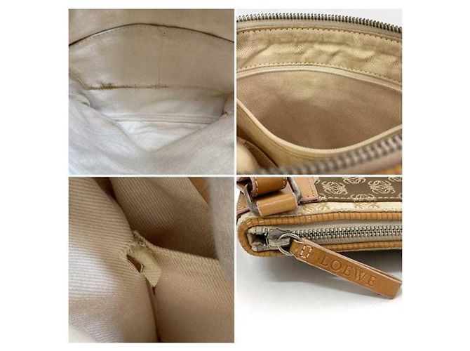 Borsa a spalla Loewe beige e arancione - vista 10