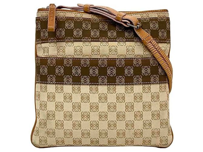 Borsa a spalla Loewe beige e arancione - vista 2