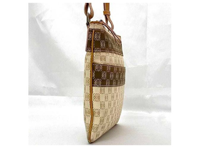 Borsa a spalla Loewe beige e arancione - vista 4
