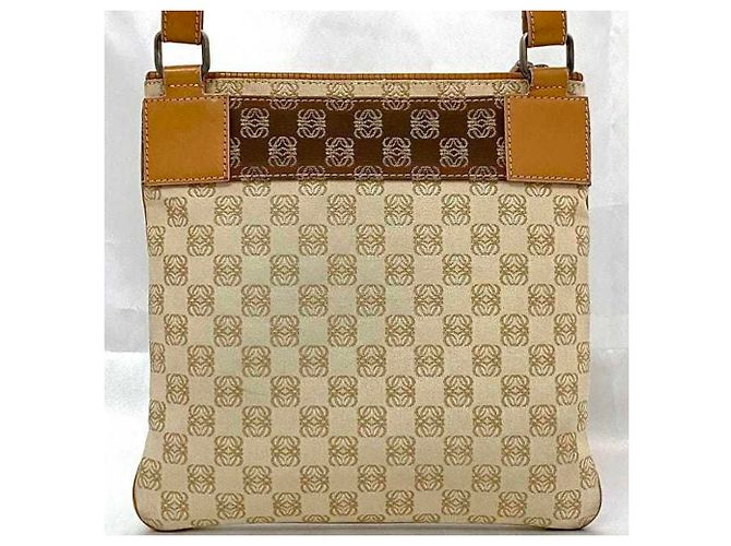 Borsa a spalla Loewe beige e arancione - vista 5