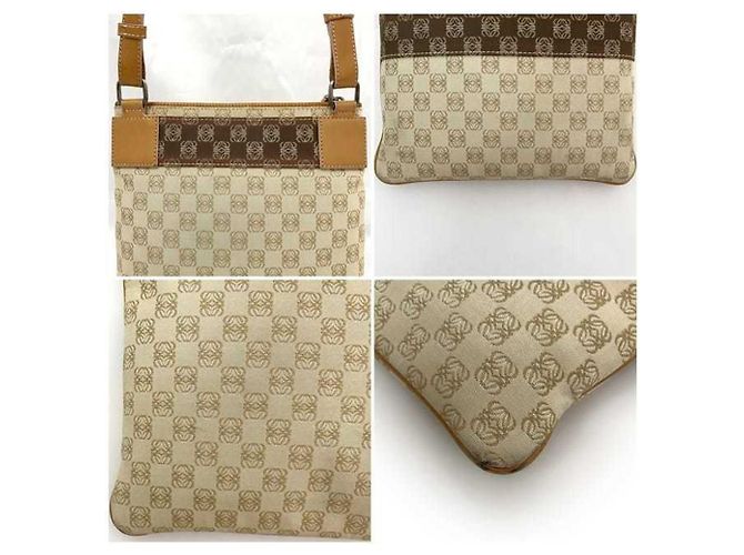 Borsa a spalla Loewe beige e arancione - vista 7