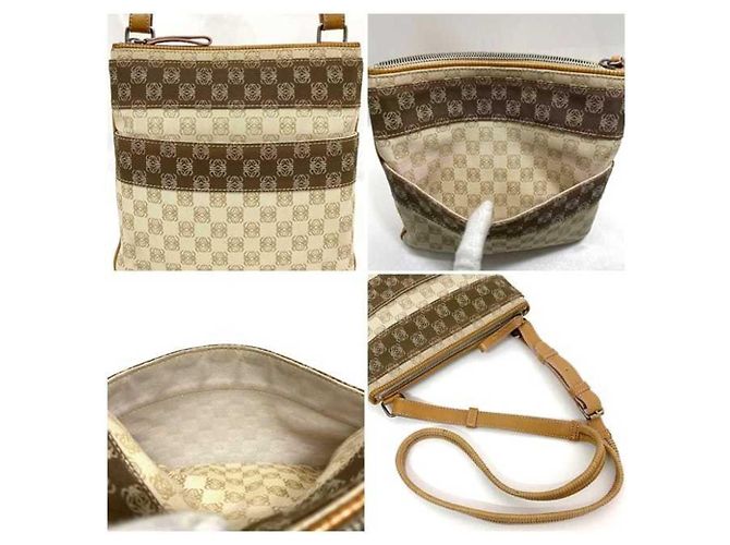 Borsa a spalla Loewe beige e arancione - vista 8