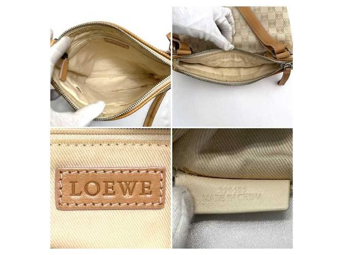 Borsa a spalla Loewe beige e arancione - vista 9