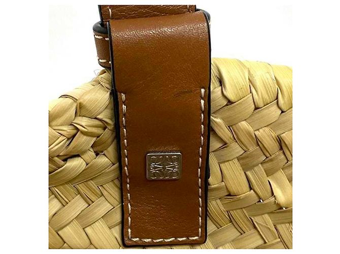Borsa in pelle beige e marrone Loewe - vista 10