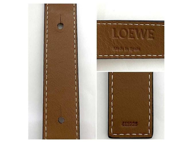 Borsa in pelle beige e marrone Loewe - vista 11